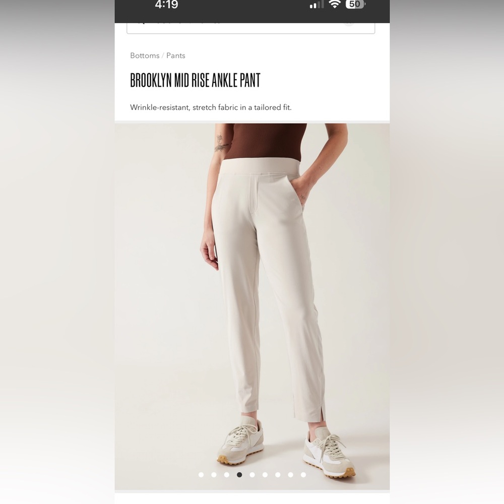 Athleta Brooklyn mid rise ankle pant sz 6